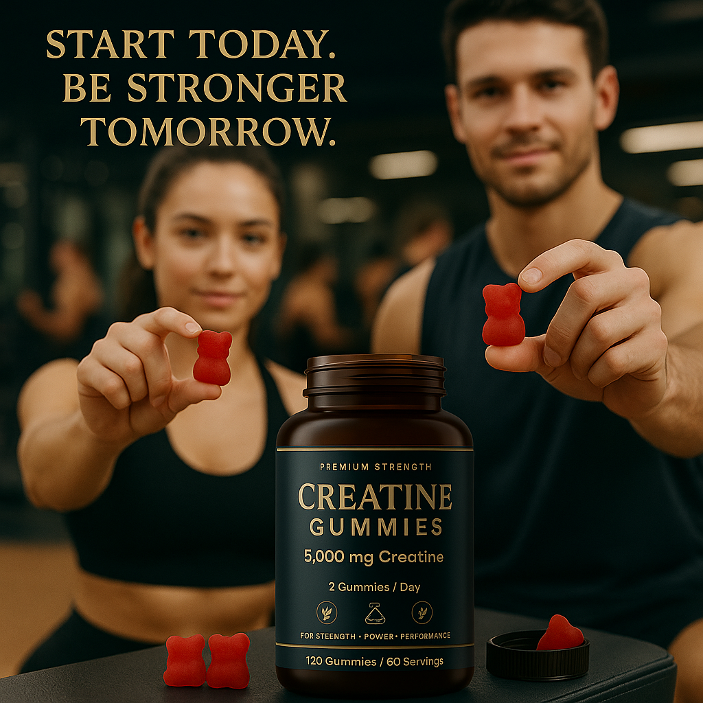 Creatine Monohydrate Gummies – 5000mg per Serving | Vegan Formula (120 Gummies)